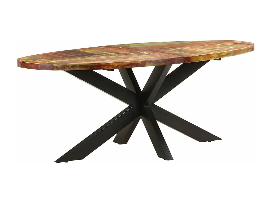 Table à manger ovale 200x100x75 cm Bois de récupération solide