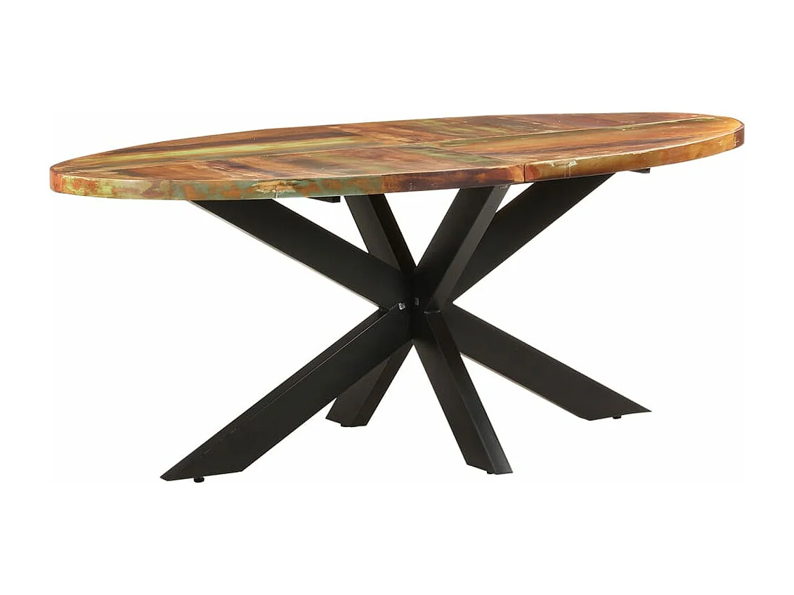Table à manger ovale 200x100x75 cm Bois de récupération solide