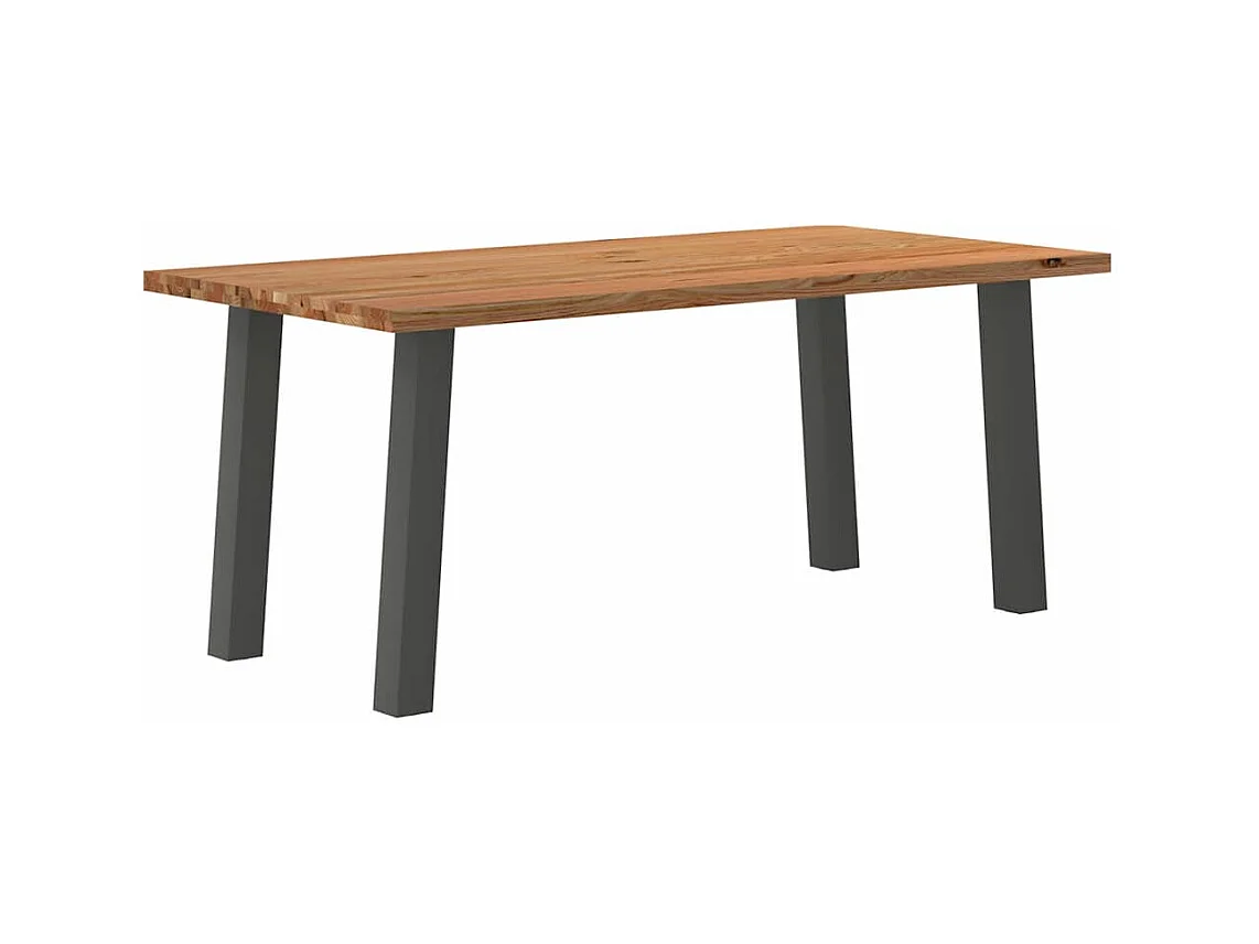 Eettafel rechthoekig 180x90x74 cm massief eikenhout lichtbruin