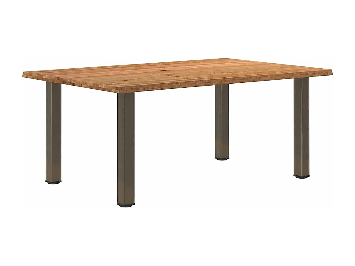 Eettafel rechthoekig 180x120x74 cm massief eikenhout lichtbruin