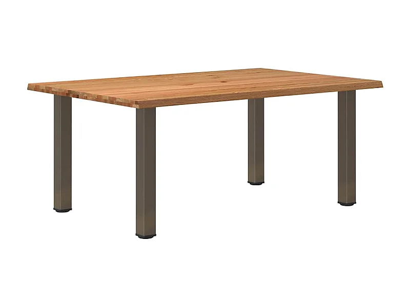 Eettafel rechthoekig 180x120x74 cm massief eikenhout lichtbruin