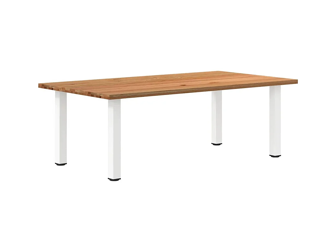 Eettafel rechthoekig 220x120x74 cm massief eikenhout lichtbruin