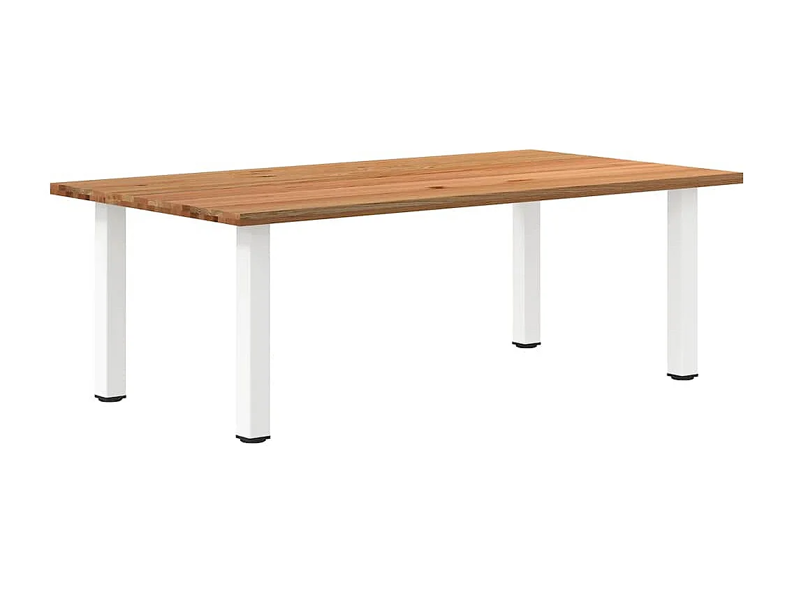 Eettafel rechthoekig 220x120x74 cm massief eikenhout lichtbruin