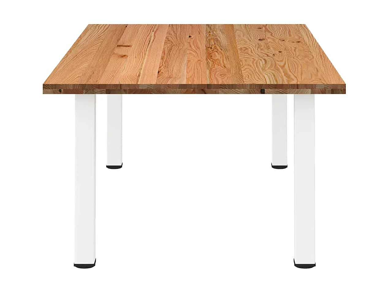 Eettafel rechthoekig 220x120x74 cm massief eikenhout lichtbruin