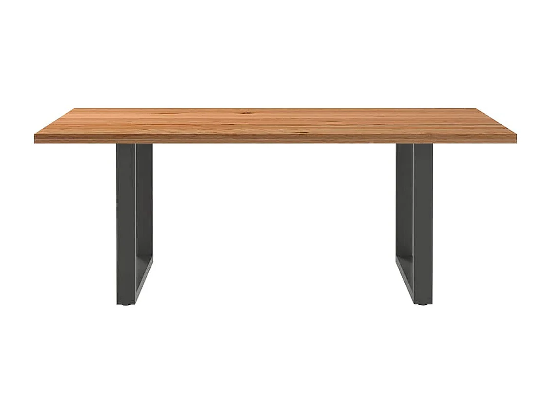 Table à manger marron clair bois de chêne massif rectangulaire