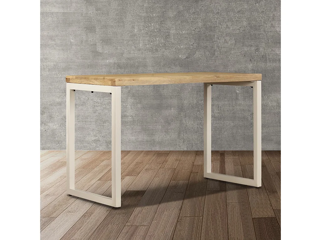 Table de salle à manger 115x55x76 cm Bois de manguier et acier