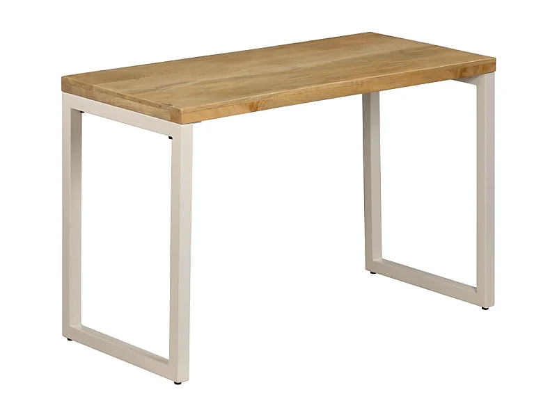 Table de salle à manger 115x55x76 cm Bois de manguier et acier