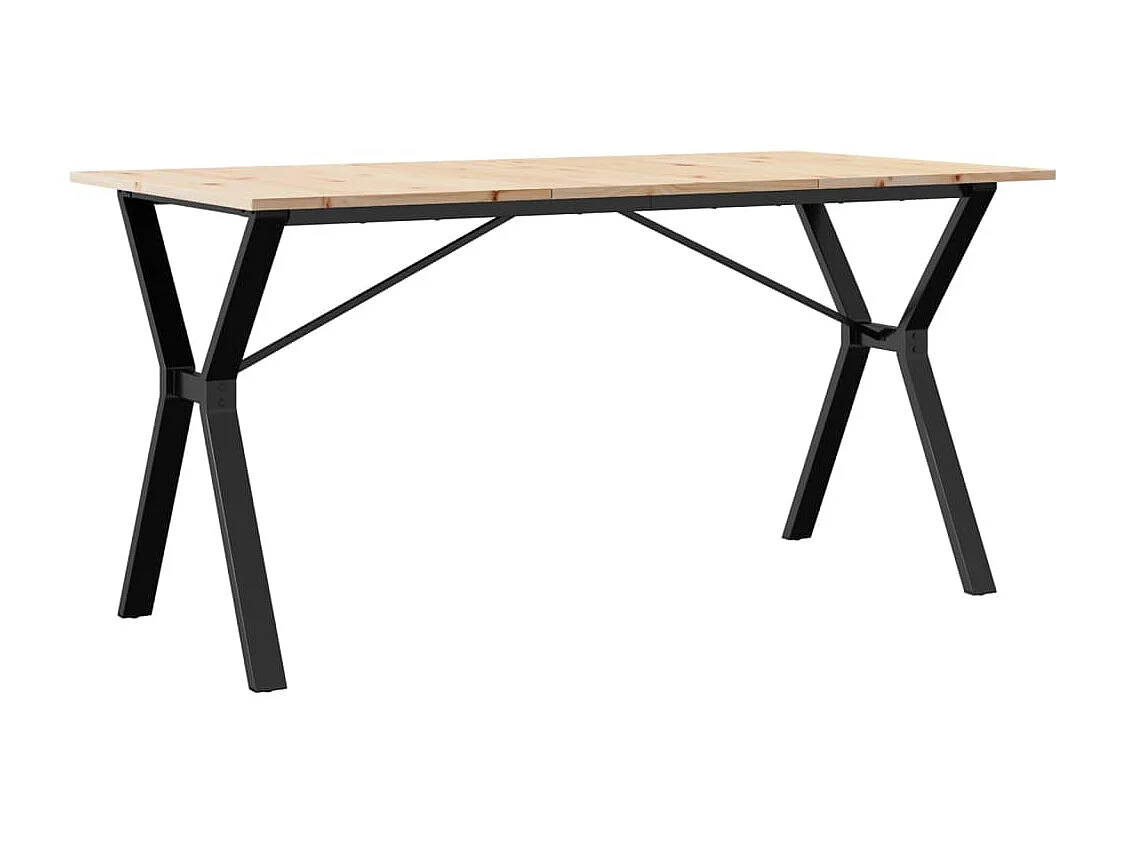Table à manger cadre en Y 160x80x75 cm bois de pin massif fonte