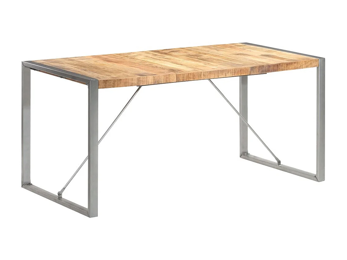 Table à manger 160x80x75 cm Bois de manguier massif brut