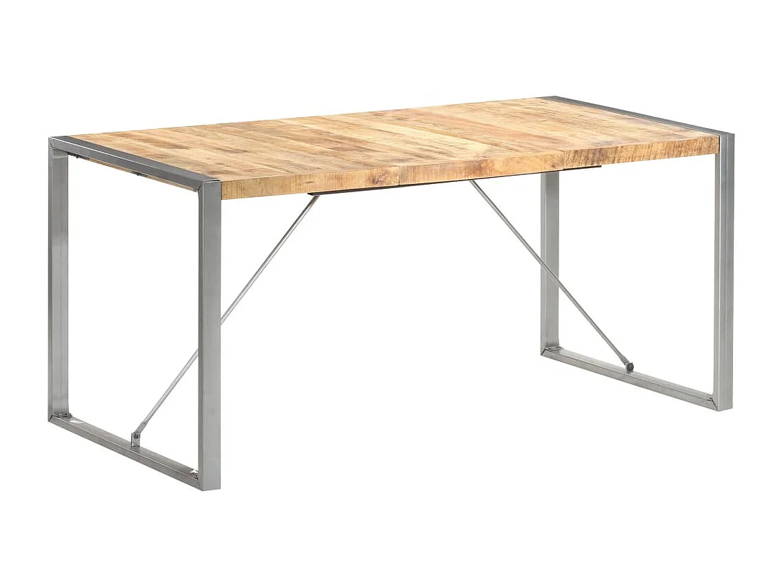 Table à manger 160x80x75 cm Bois de manguier massif brut