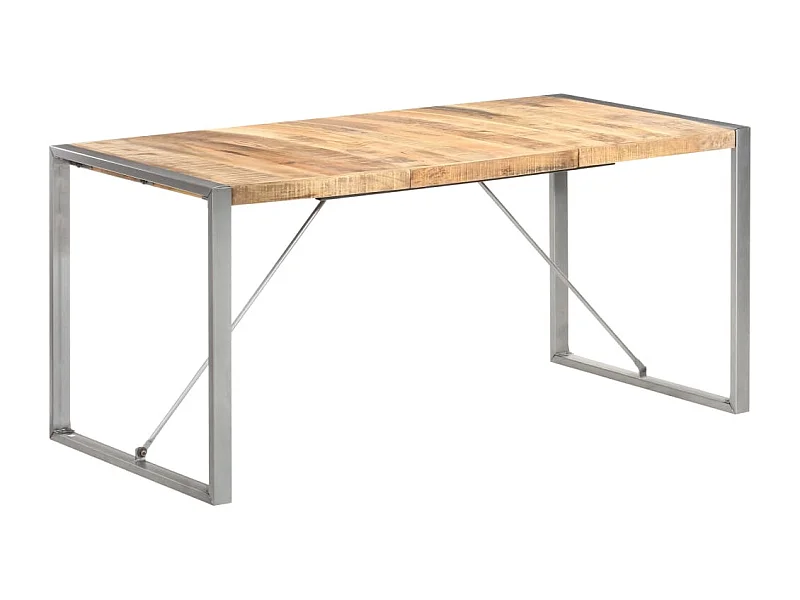 Table à manger 160x80x75 cm Bois de manguier massif brut