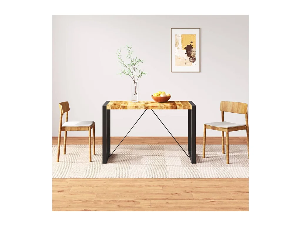 Table de salle à manger Bois de manguier brut 120 cm