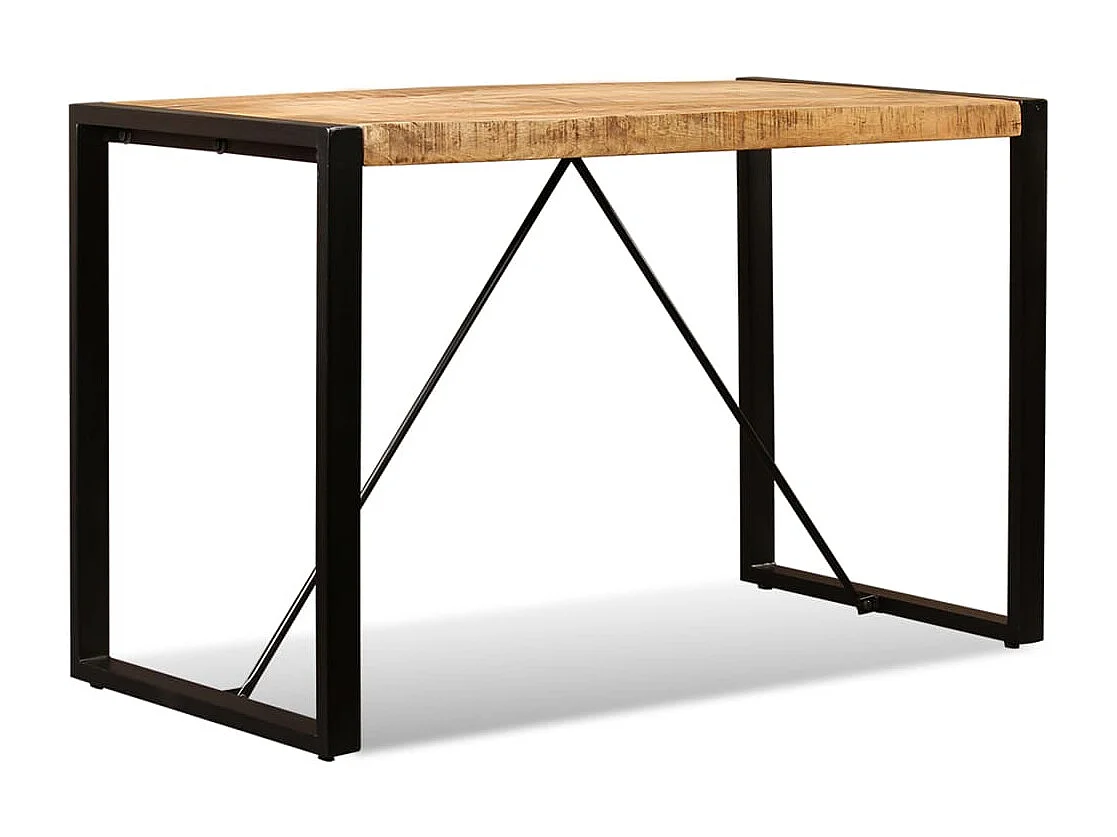 Mesa de jantar madeira de mangueira maciça áspera 120 cm