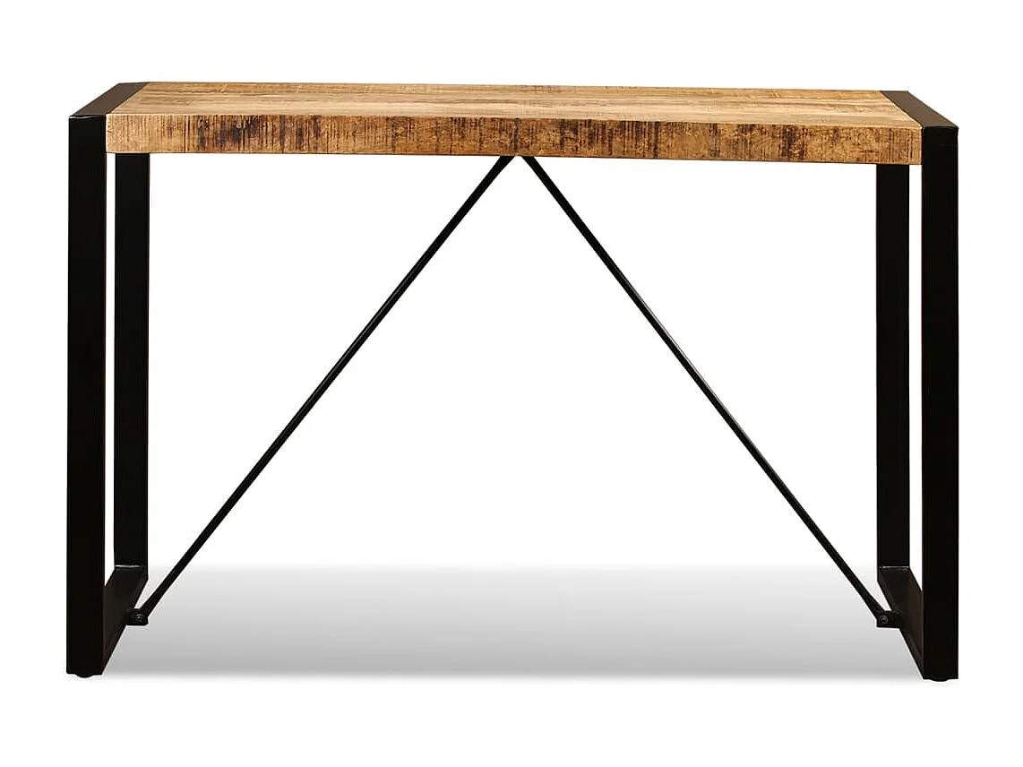 Mesa de jantar madeira de mangueira maciça áspera 120 cm