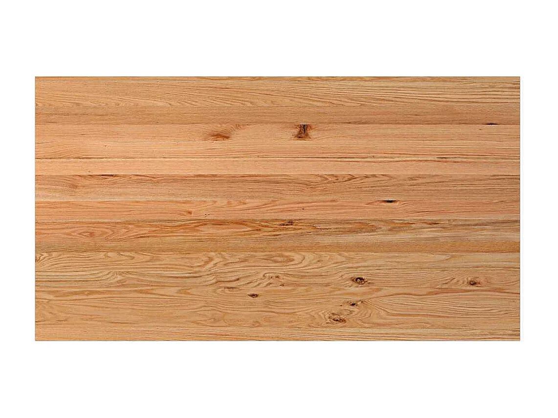 Table à manger marron clair bois de chêne massif rectangulaire