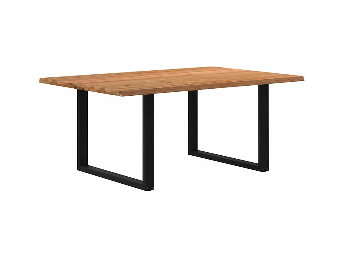Eettafel rechthoekig 180x120x74 cm massief eikenhout lichtbruin
