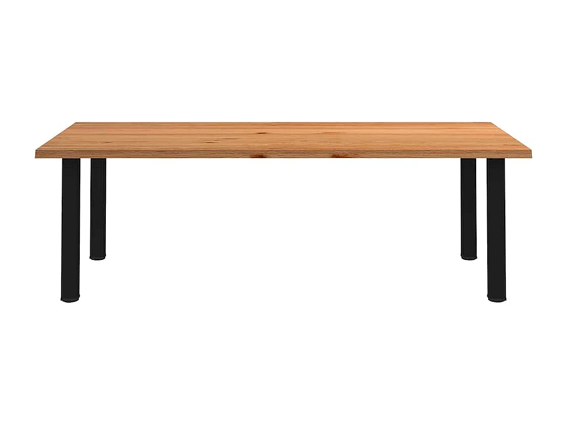 Table à manger marron clair bois de chêne massif rectangulaire