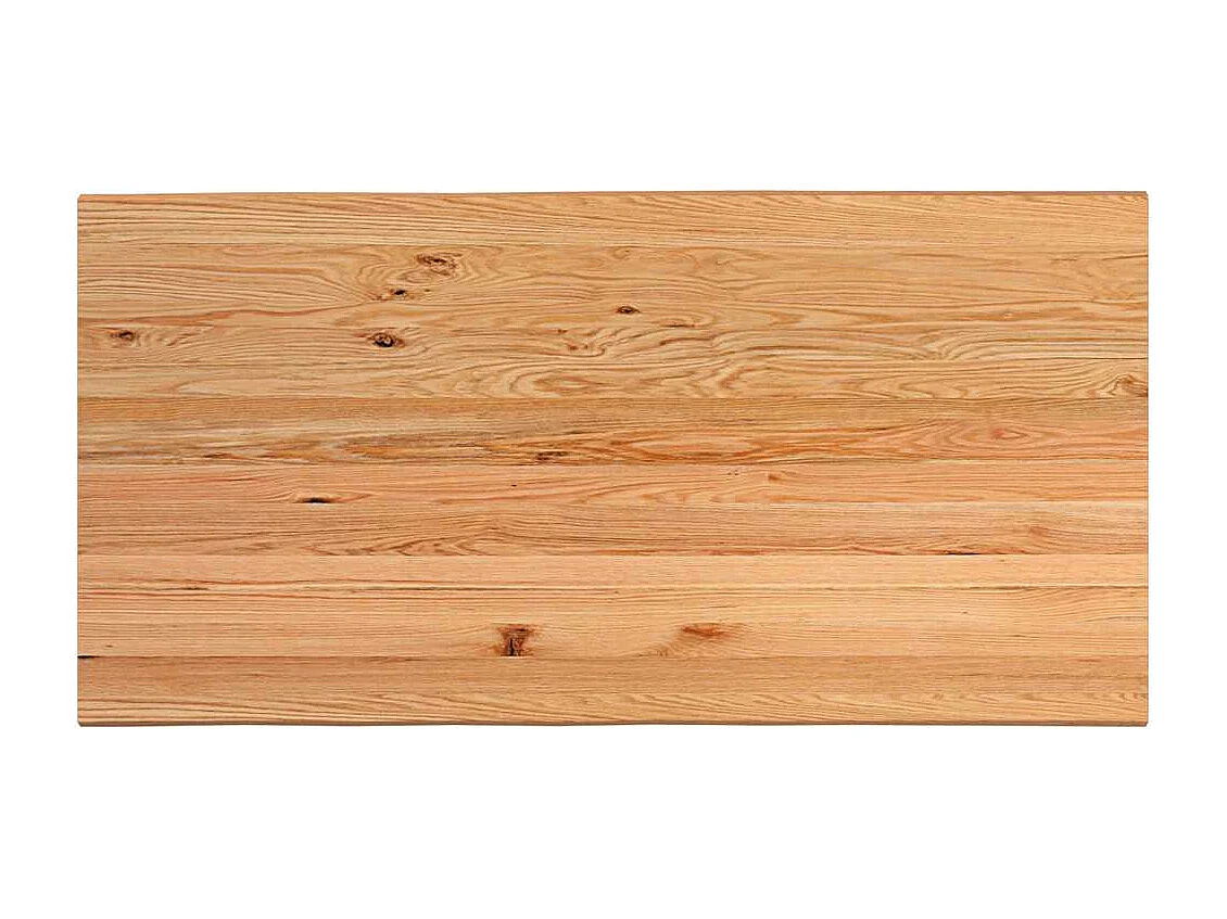 Table à manger marron clair bois de chêne massif rectangulaire