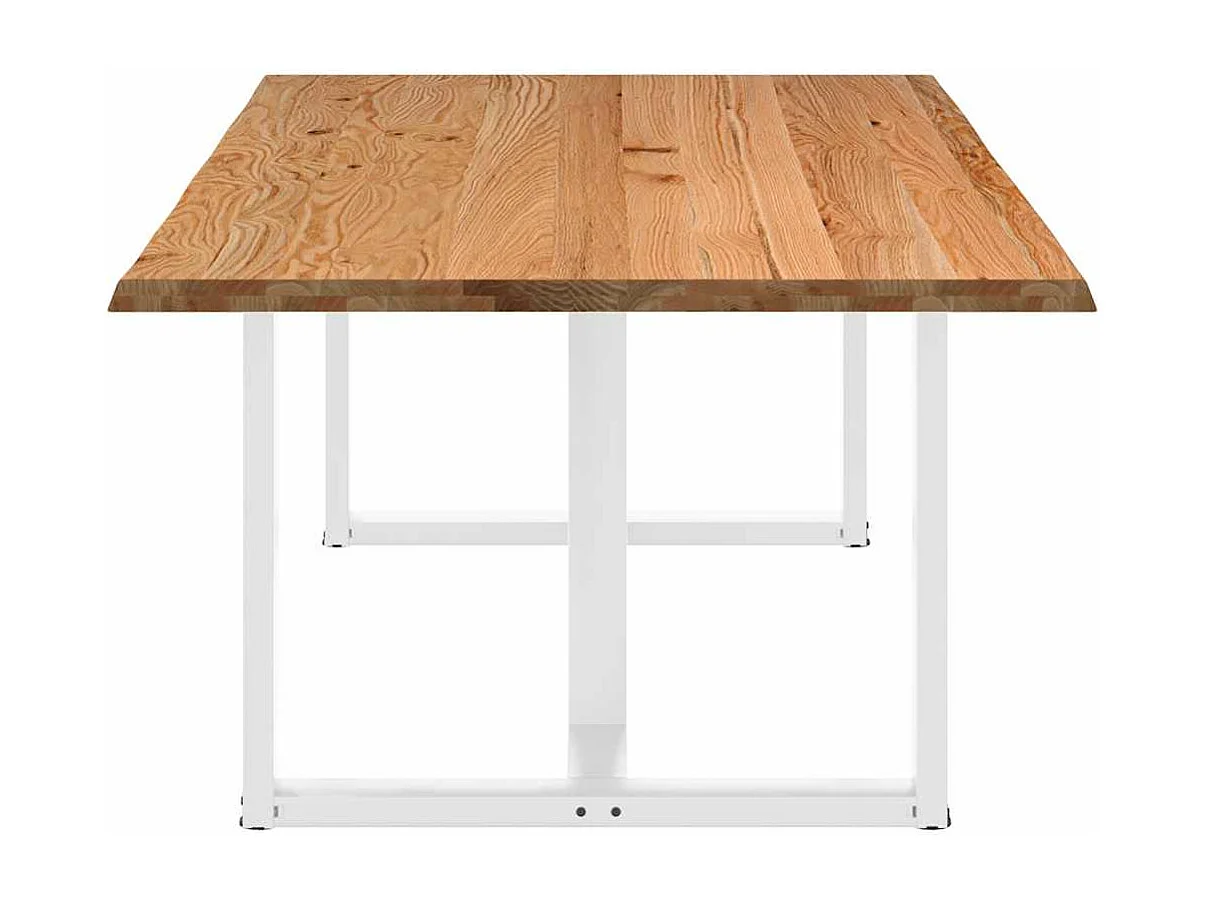 Table à manger marron clair bois de chêne massif rectangulaire