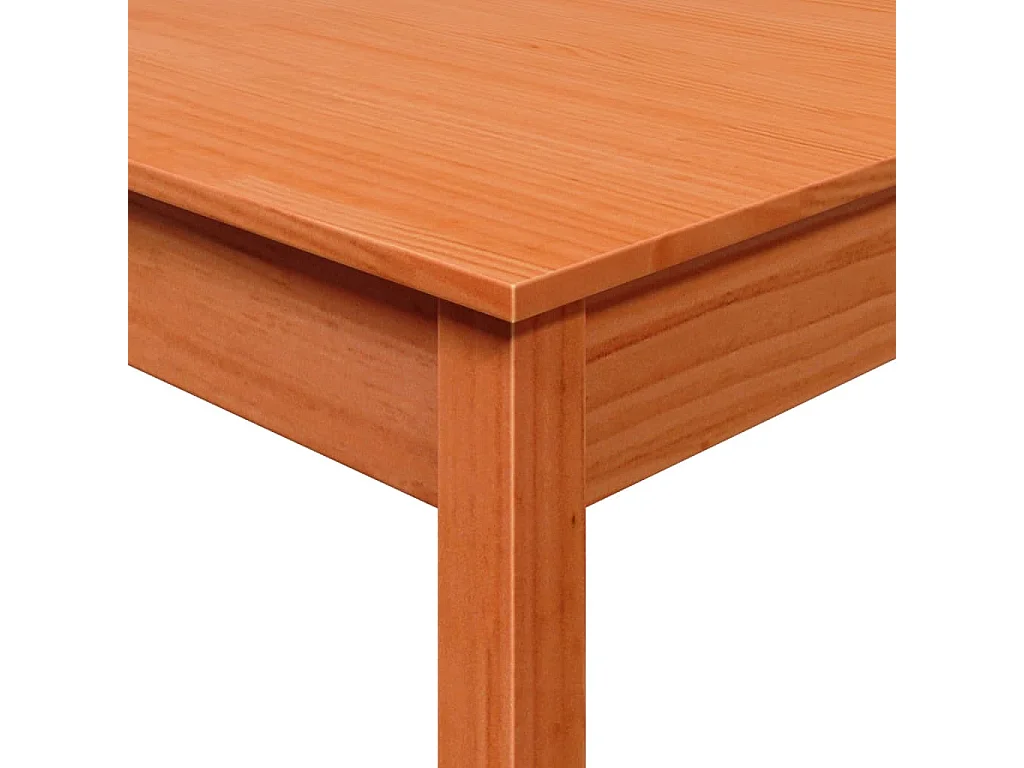 Mesa de comedor madera maciza de pino marrón cera 55x55x75 cm
