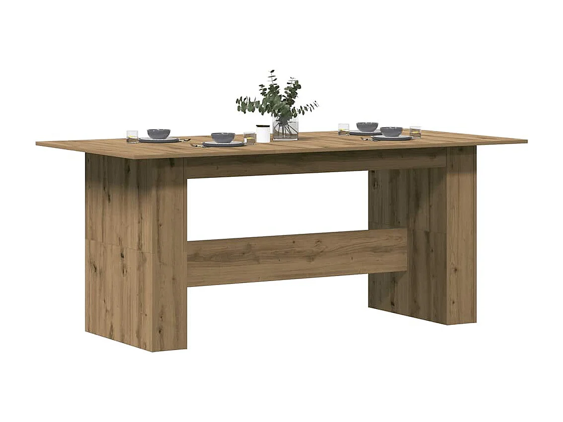 Table à manger chêne artisanal 180x90x76 cm bois d'ingénierie