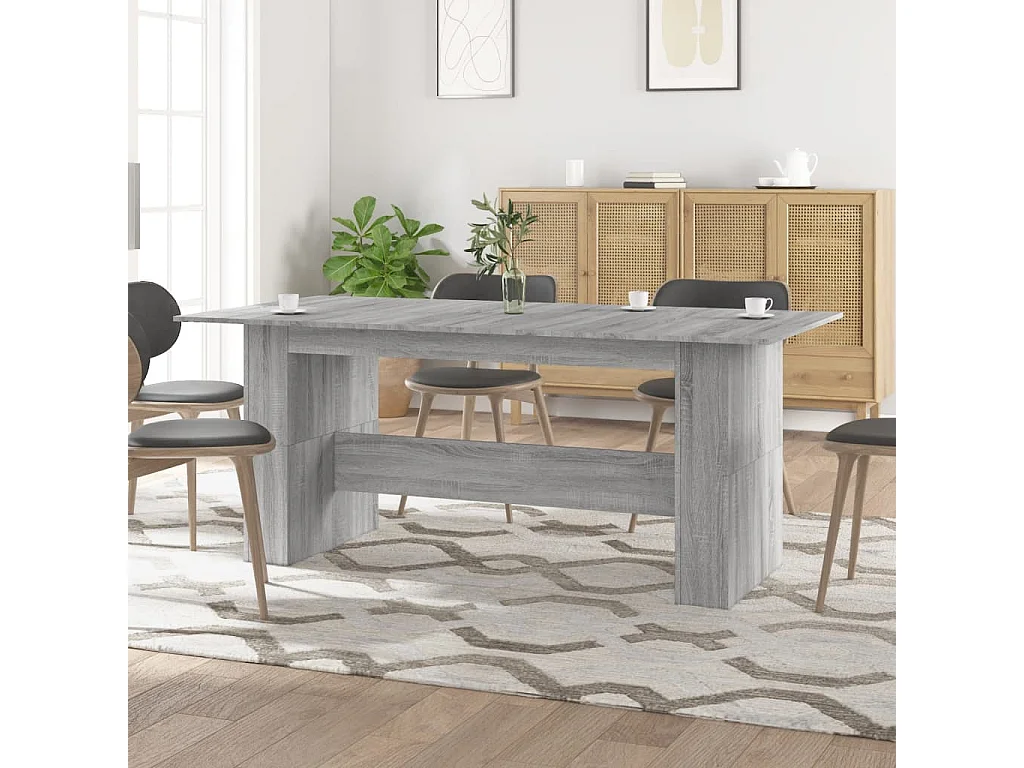 Table à manger sonoma gris 180x90x76 cm bois d'ingénierie