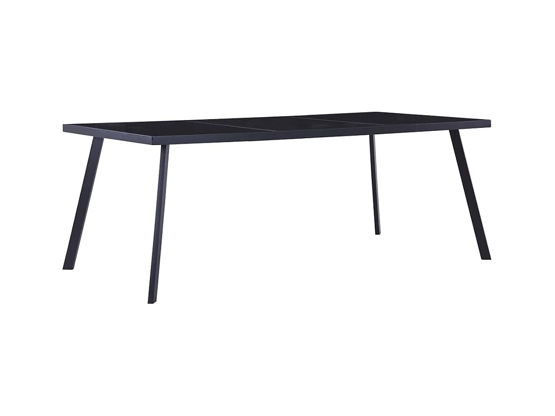 Table de salle à manger Noir 200x100x75 cm Verre trempé