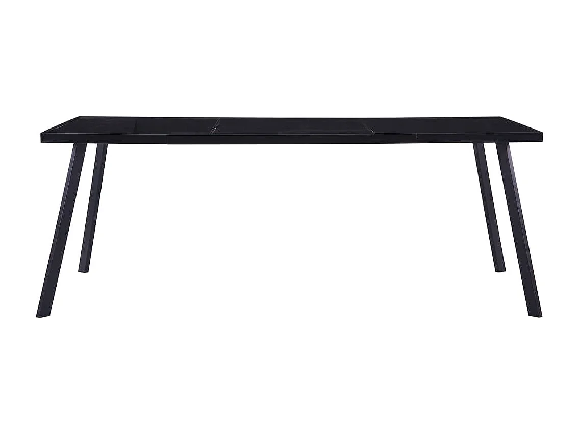 Table de salle à manger Noir 200x100x75 cm Verre trempé
