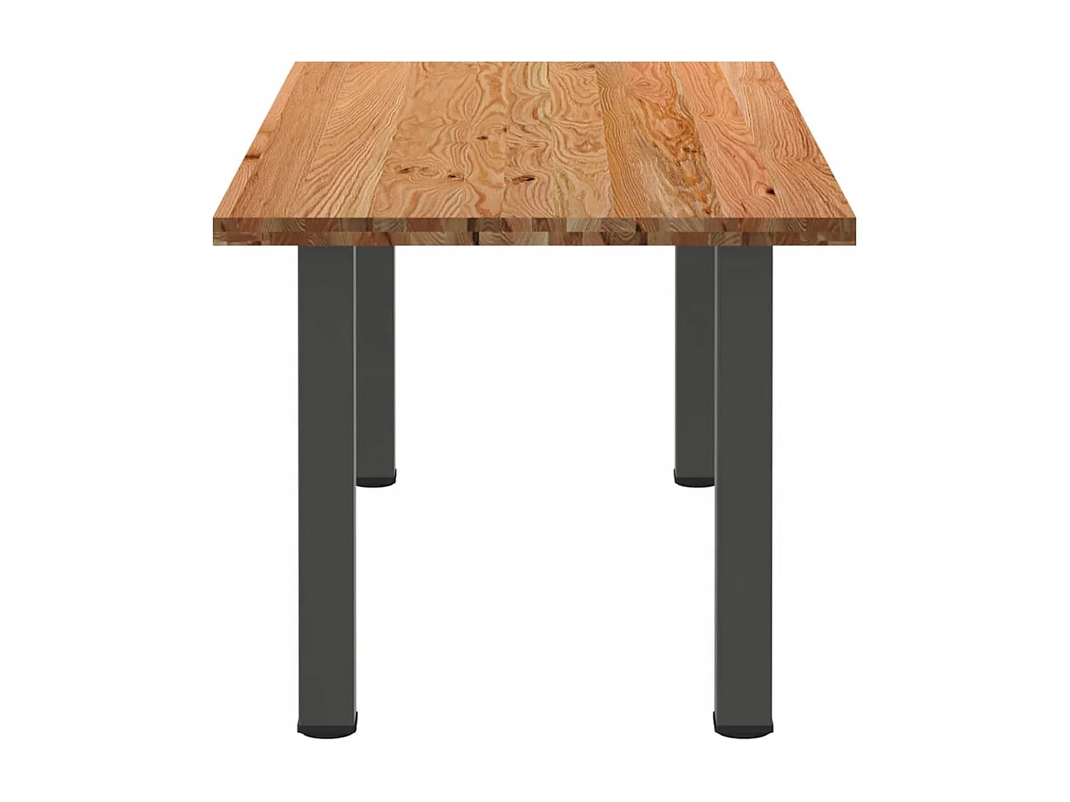 Table à manger marron clair bois de chêne massif rectangulaire