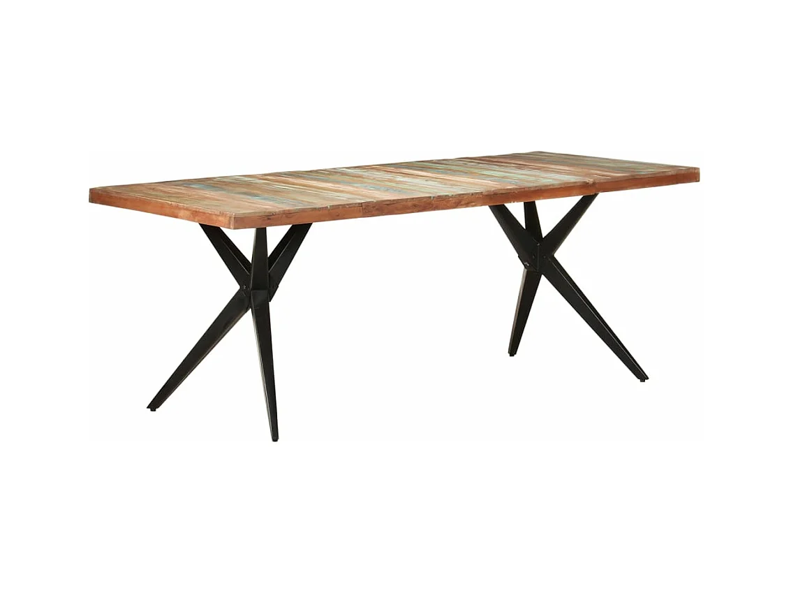 Table de salle à manger 200x90x76cm Bois de récupération solide