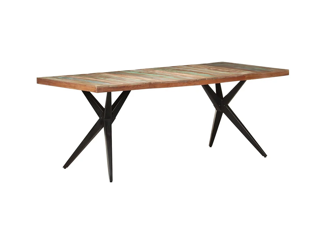 Table de salle à manger 200x90x76cm Bois de récupération solide