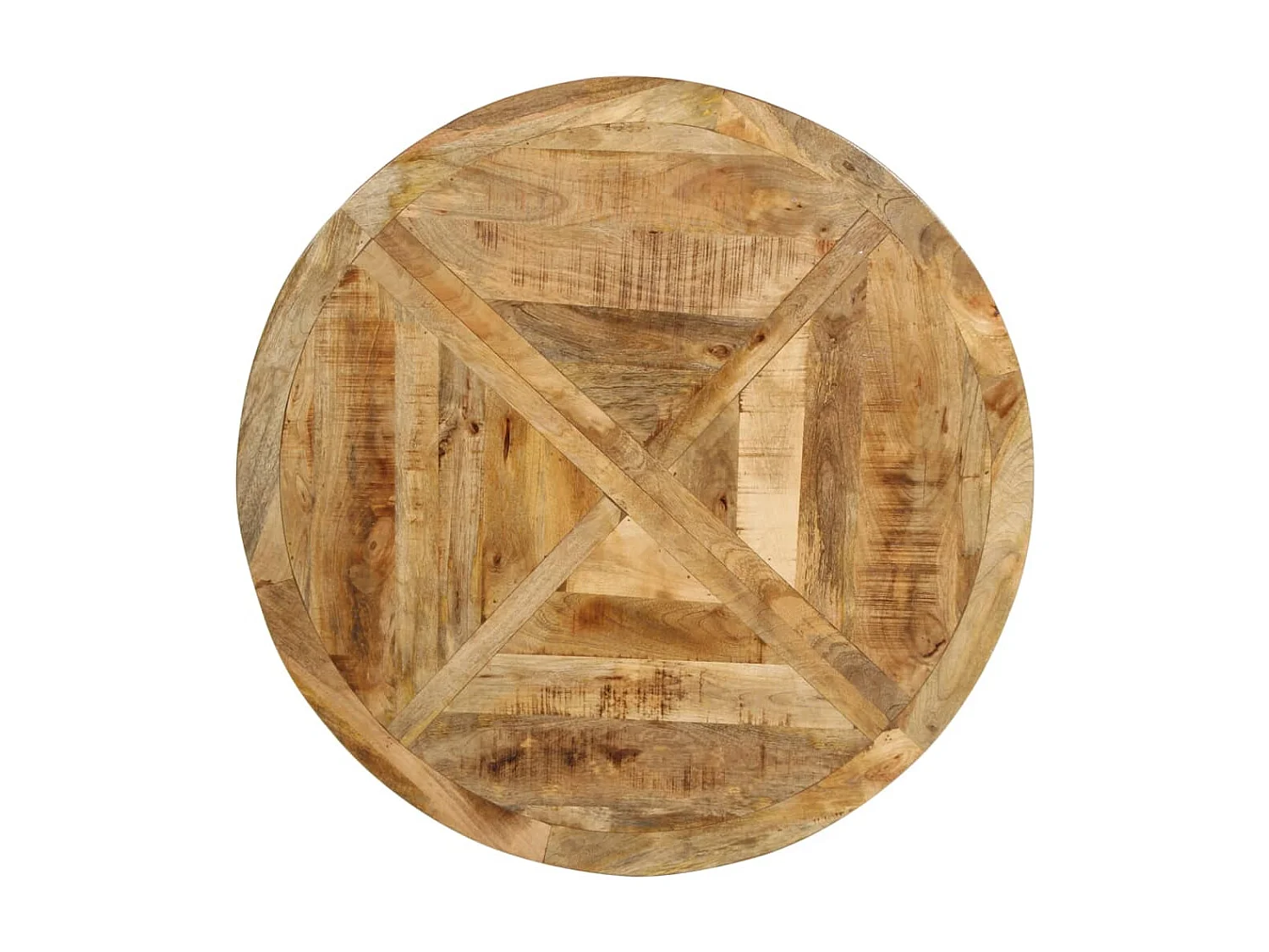 Mesa de jantar Ø110x75 cm madeira de mangueira maciça áspera