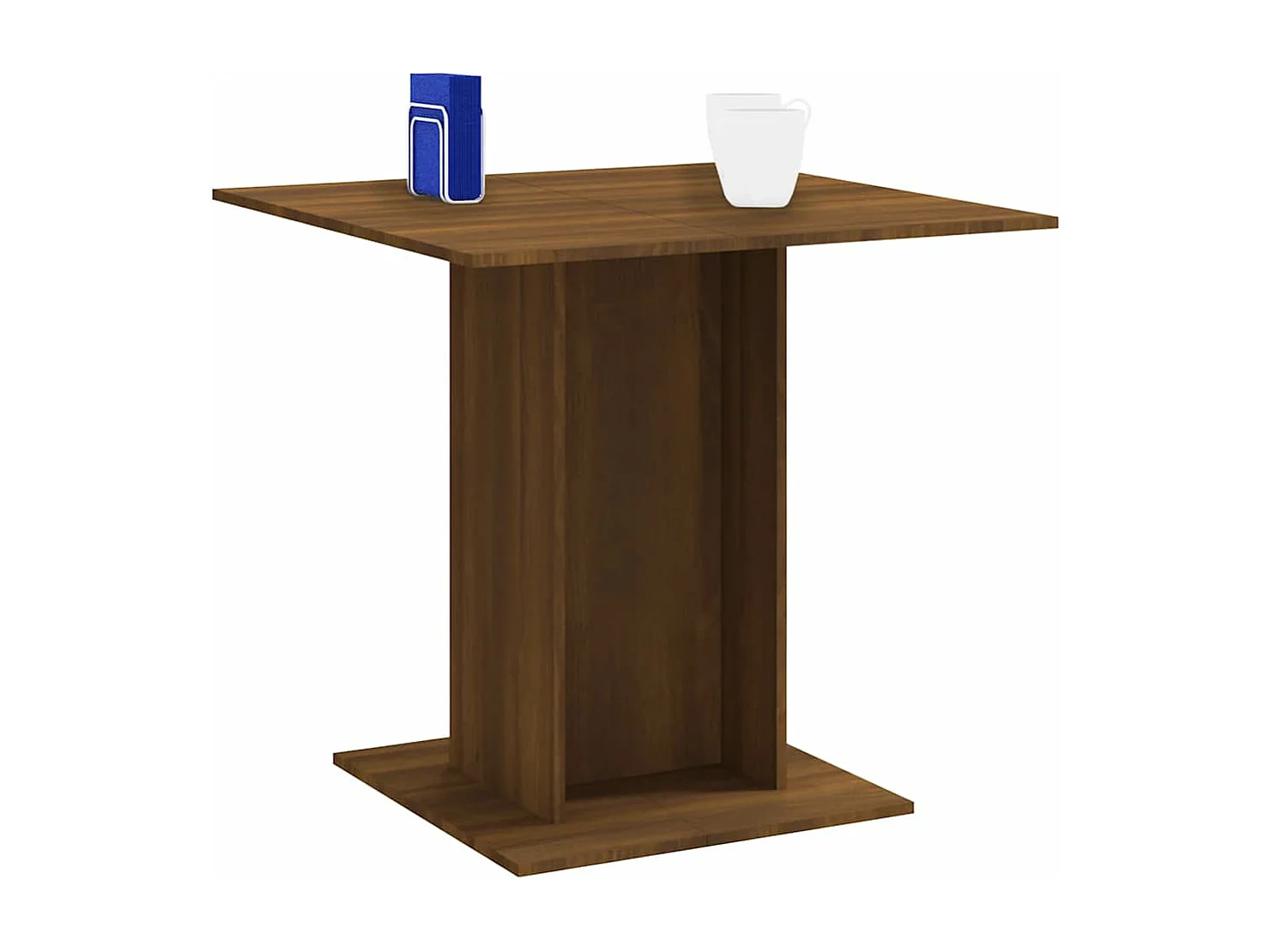 Eettafel 80x80x75 cm bewerkt hout bruin eikenkleur