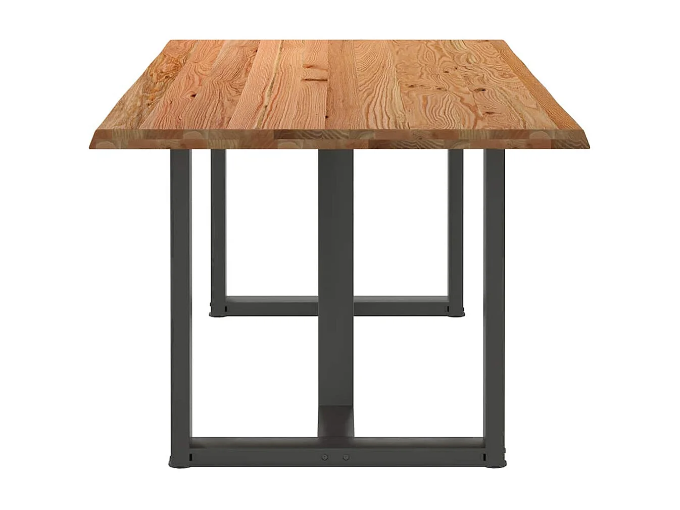 Table à manger marron clair bois de chêne massif rectangulaire