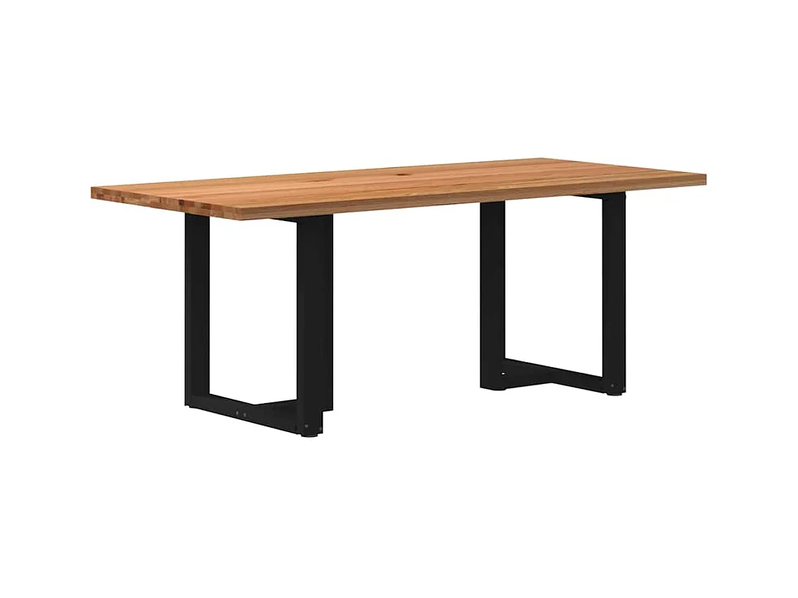 Eettafel rechthoekig 200x90x74 cm massief eikenhout lichtbruin