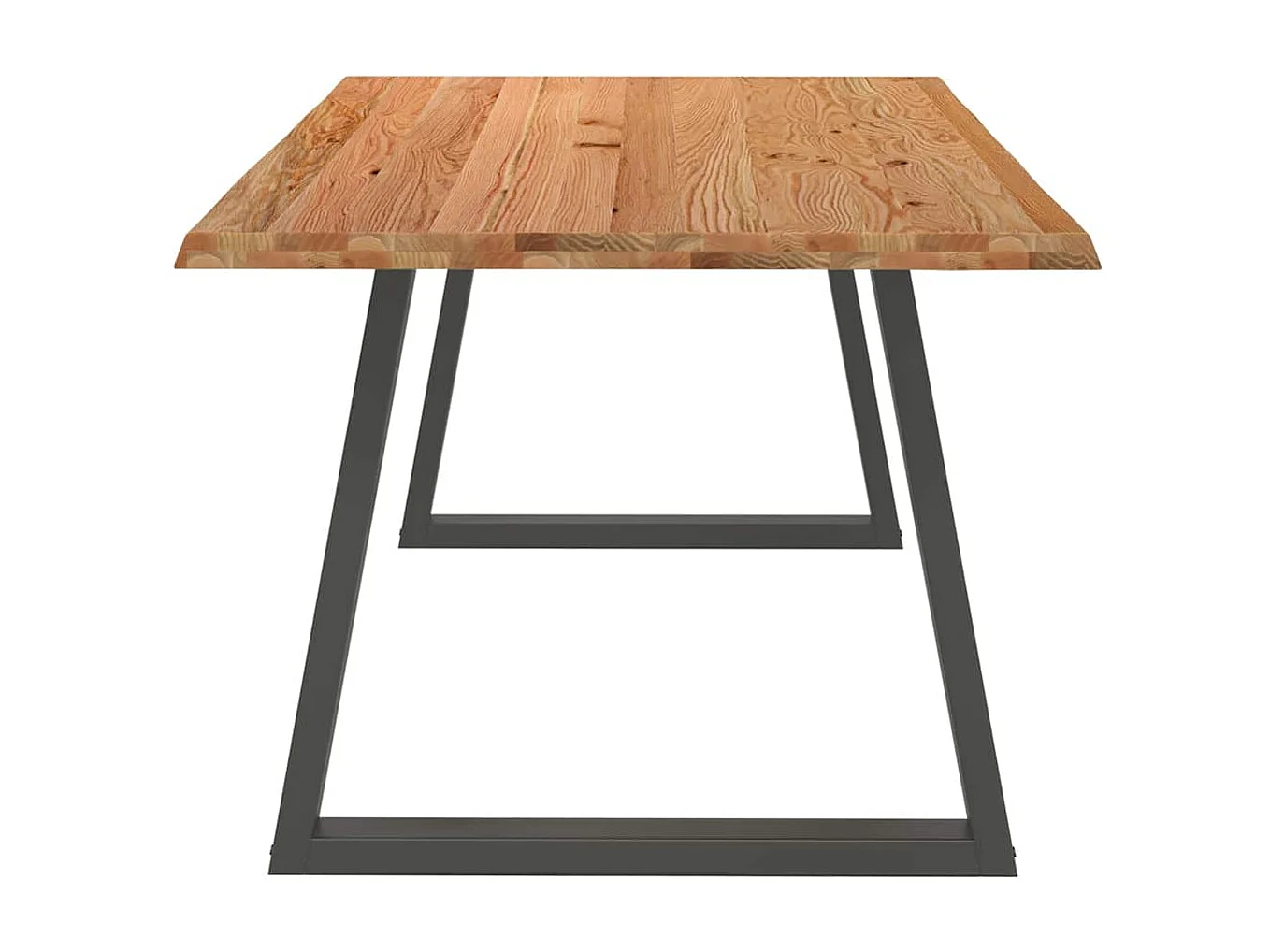 Table à manger avec bord naturel 180x100x74cm bois massif chêne