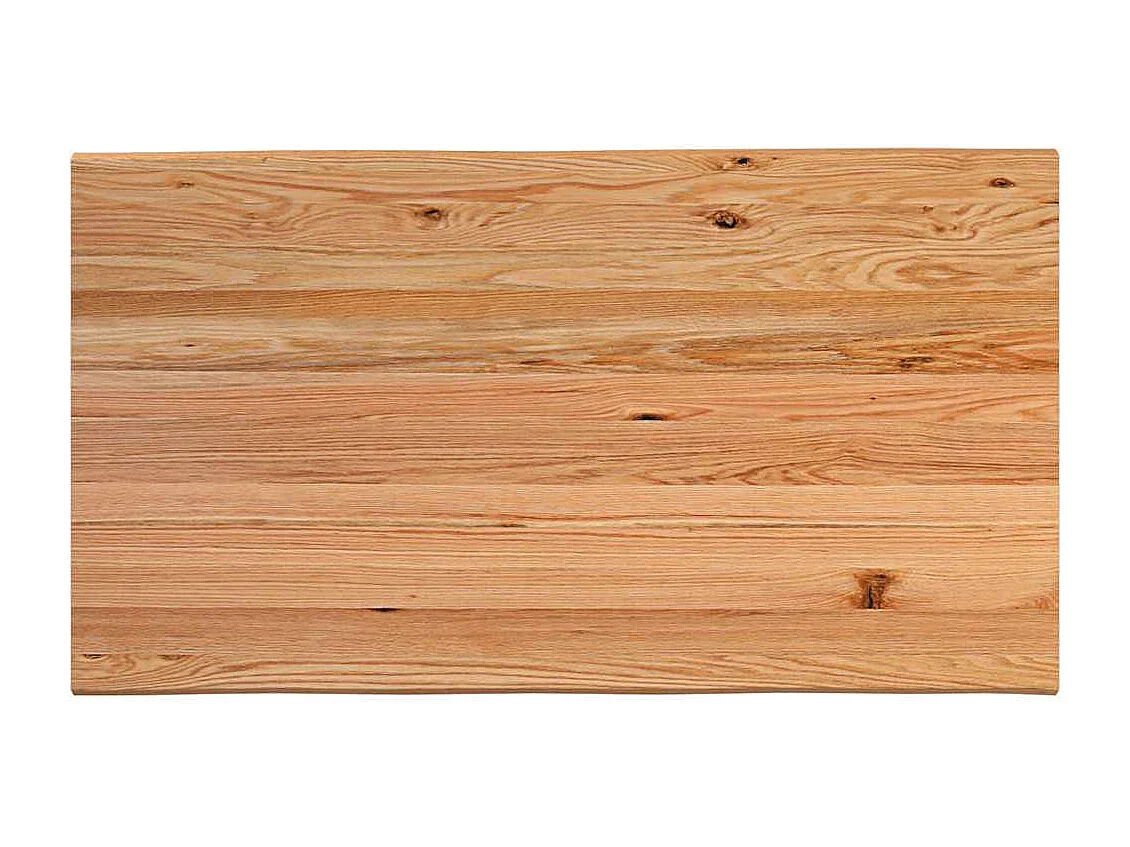 Table à manger avec bord naturel 180x100x74cm bois massif chêne