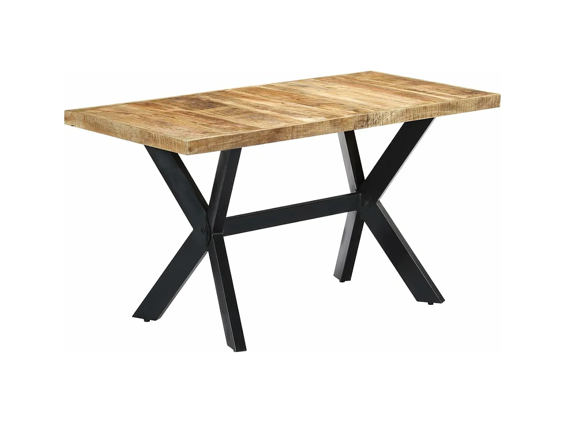 Table de salle à manger 140x70x75 cm Bois manguier massif brut