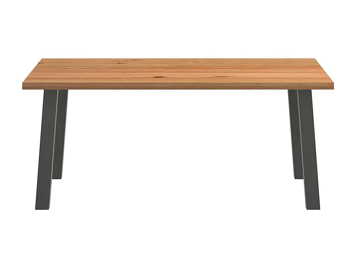 Table à manger marron clair bois de chêne massif rectangulaire