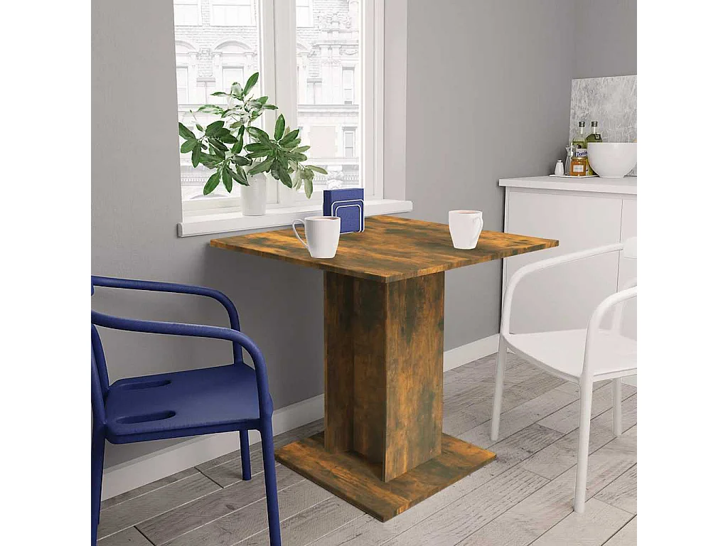 Mesa de jantar 80x80x75 cm derivados de madeira carvalho fumado