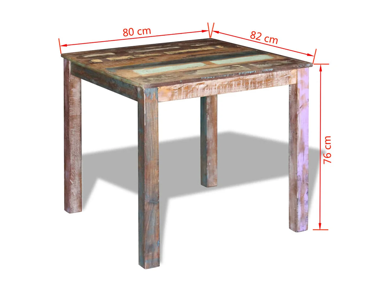Table de salle à manger Bois de récupération massif 80x82x76 cm