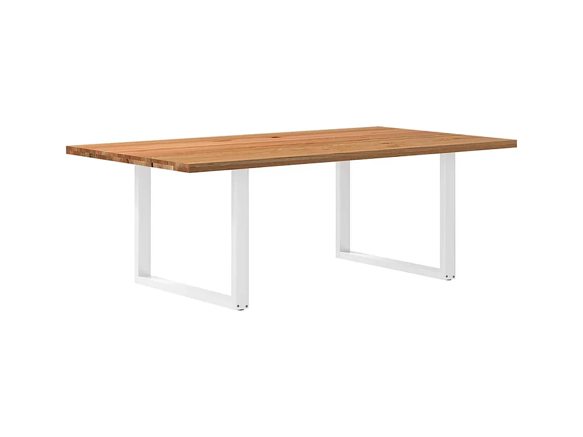 Eettafel rechthoekig 220x120x74 cm massief eikenhout lichtbruin