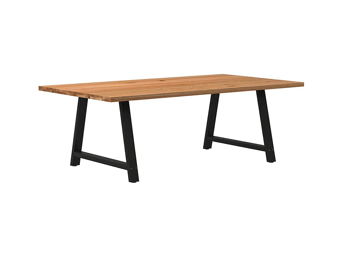 Eettafel rechthoekig 220x120x74 cm massief eikenhout lichtbruin