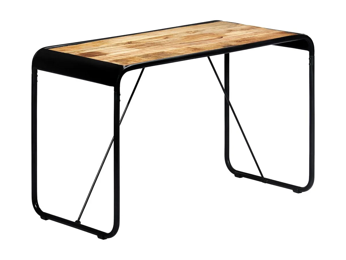 Mesa de jantar 118x60x76 cm madeira de mangueira maciça áspera