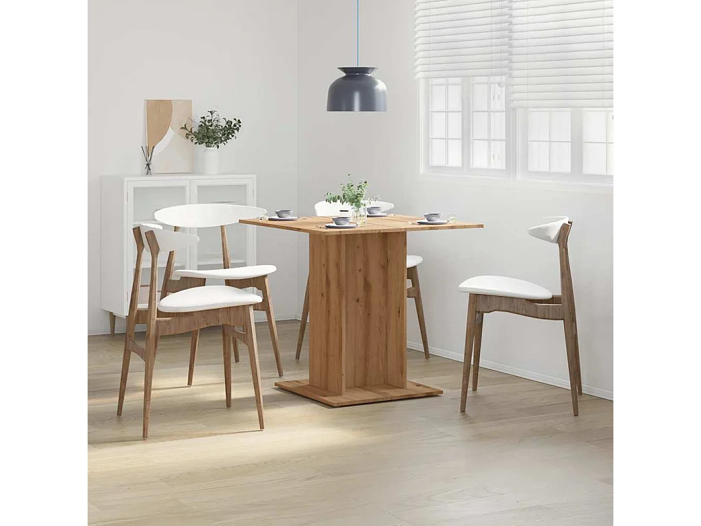 Mesa de comedor madera de ingeniería roble artisan 80x80x75 cm