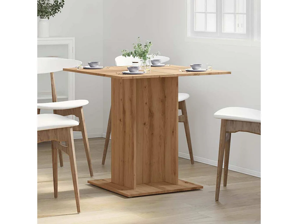 Mesa de comedor madera de ingeniería roble artisan 80x80x75 cm