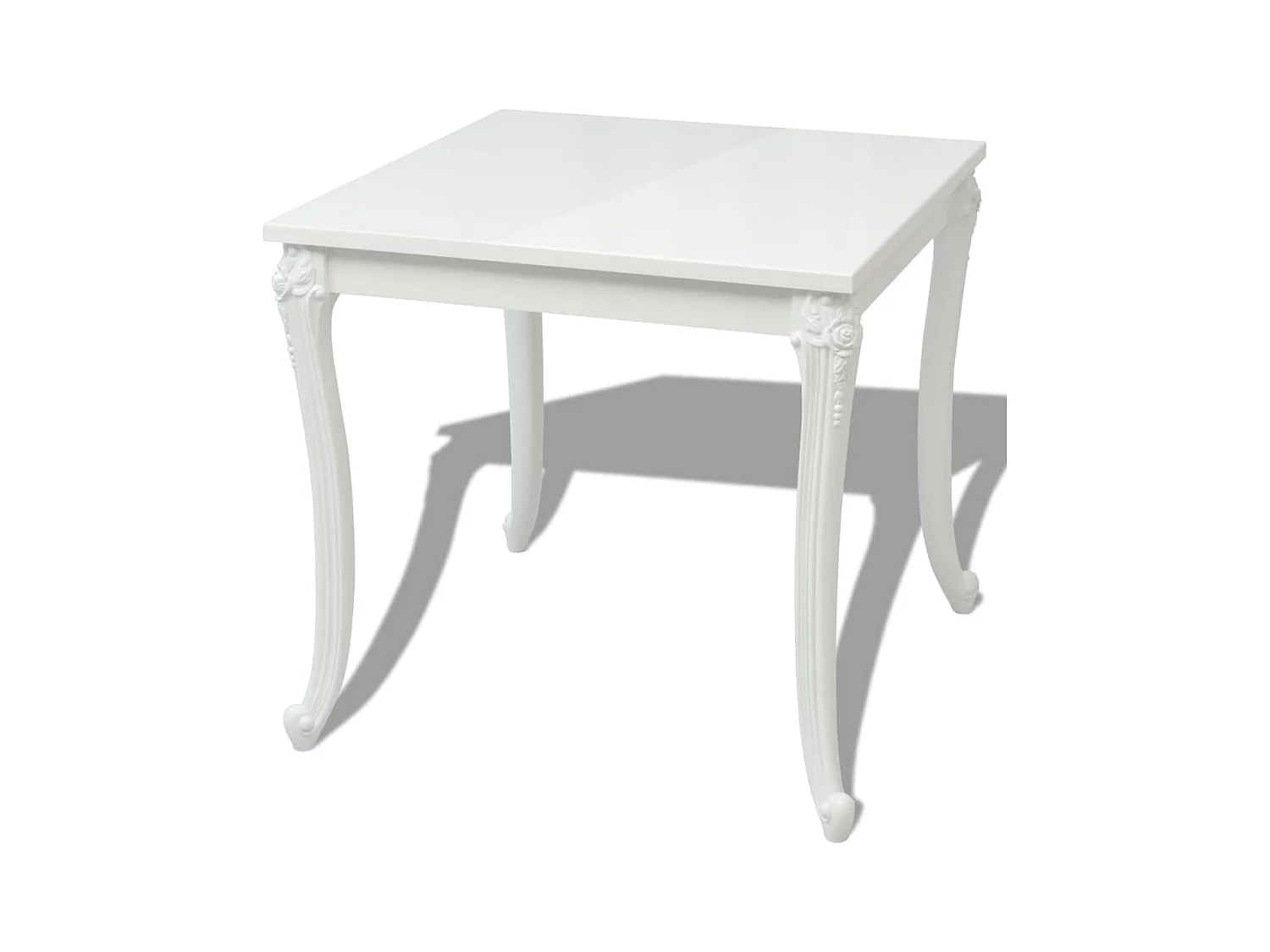 Mesa de comedor 80x80x76 cm blanco brillante