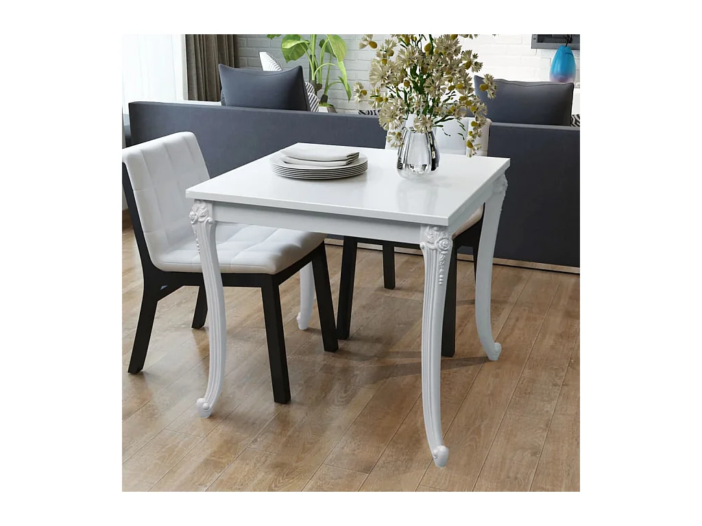 Mesa de comedor 80x80x76 cm blanco brillante
