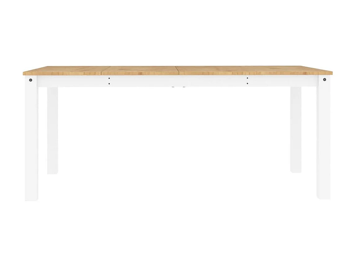 Table à manger Panama blanc 180x90x75 cm bois massif de pin