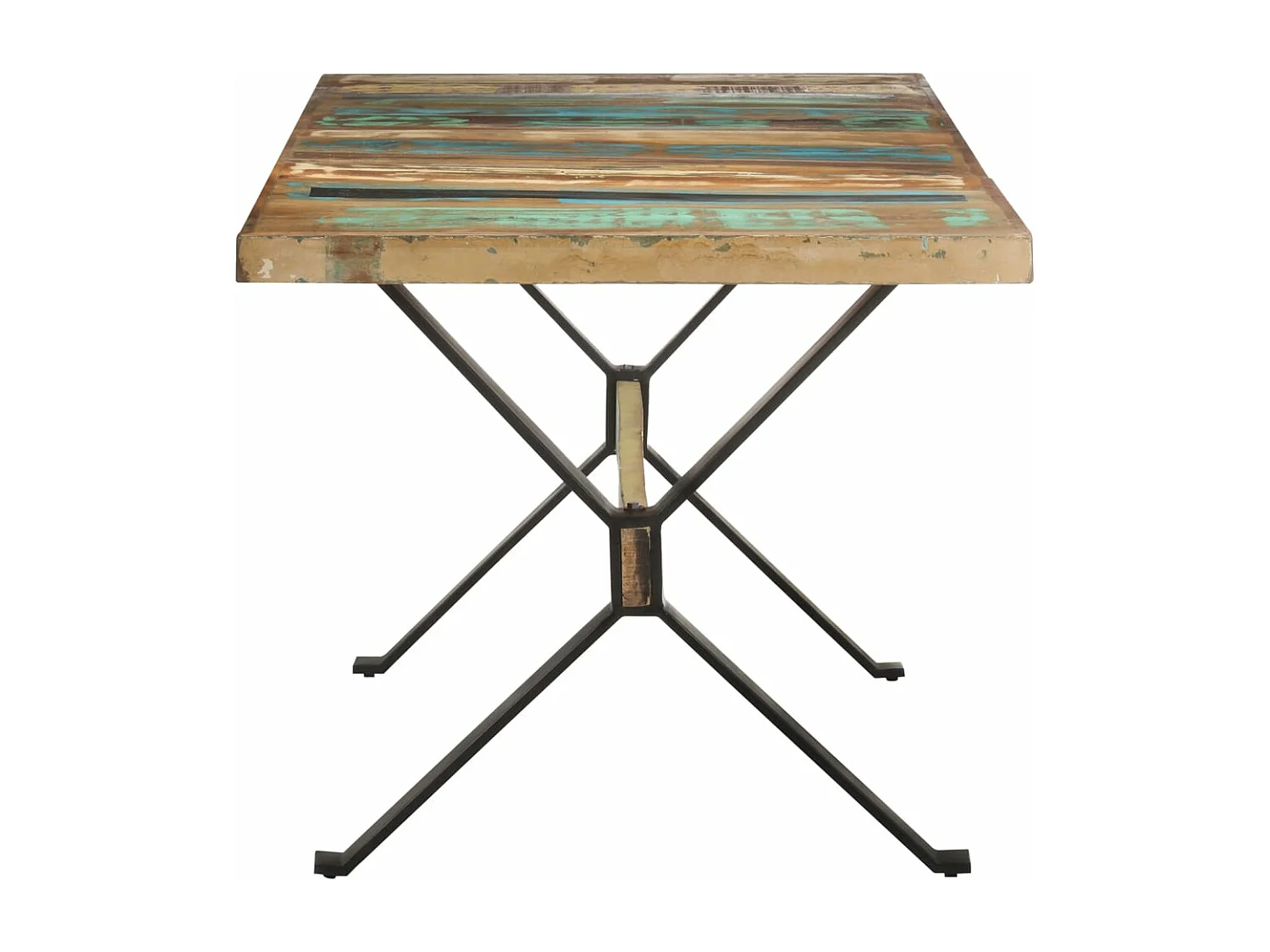 Mesa de jantar 160x80x76 cm madeira recuperada maciça